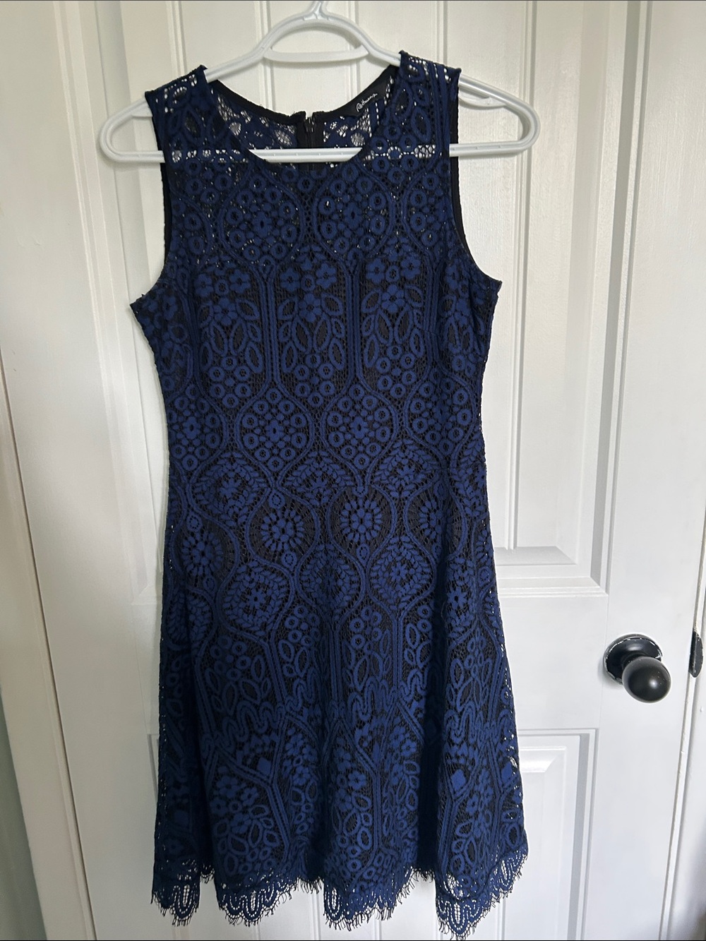 Reitmans Navy Lace Fit-and-Flare Mini Dress